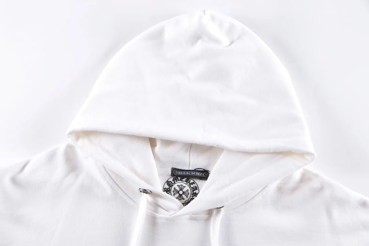 P270 Chrome Hearts Chrome Hearts Slogan Logo Hooded Sweatshirt Size: S M L XL Color: Black, White